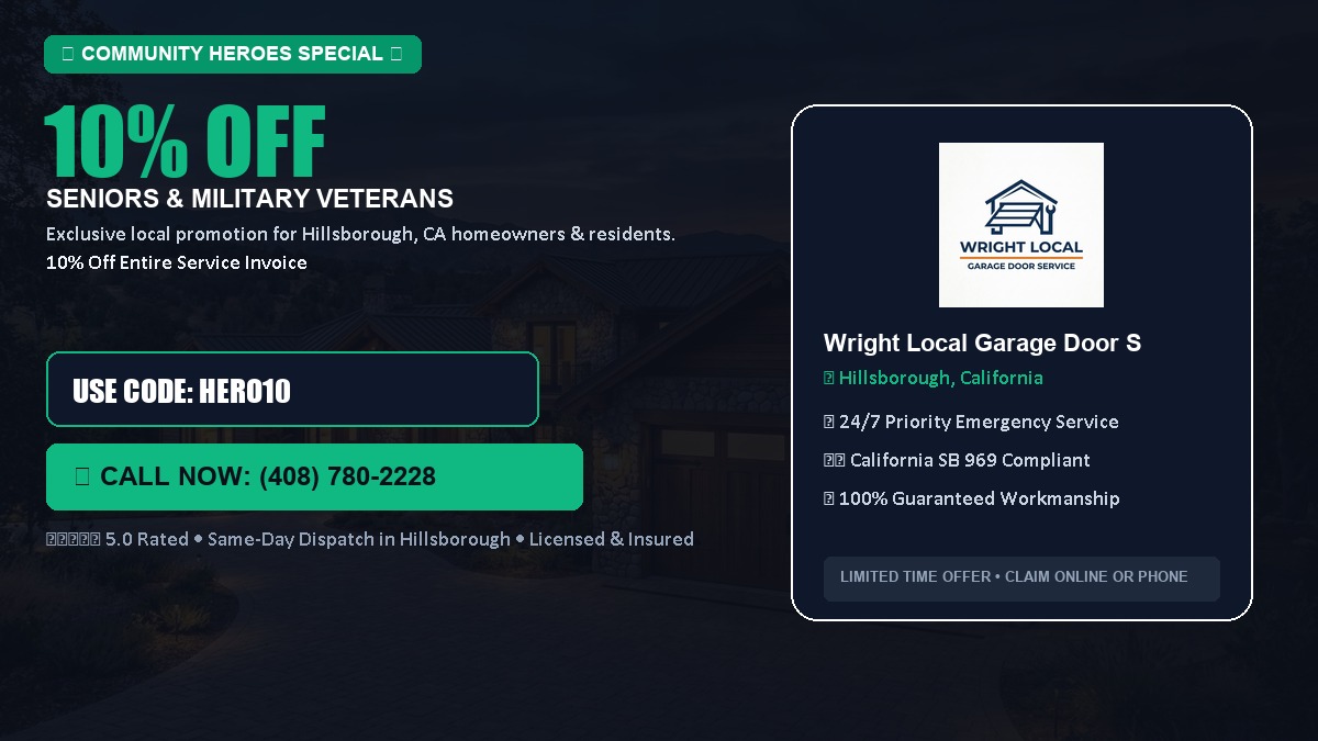 10% OFF Senior Citizens (65+) & Military / Veteran Community Discount in Hillsborough, CA